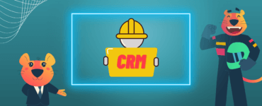 construction worker holding a sign that says CRM